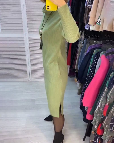 Levoire | Robe Unie Avec Col Fendu