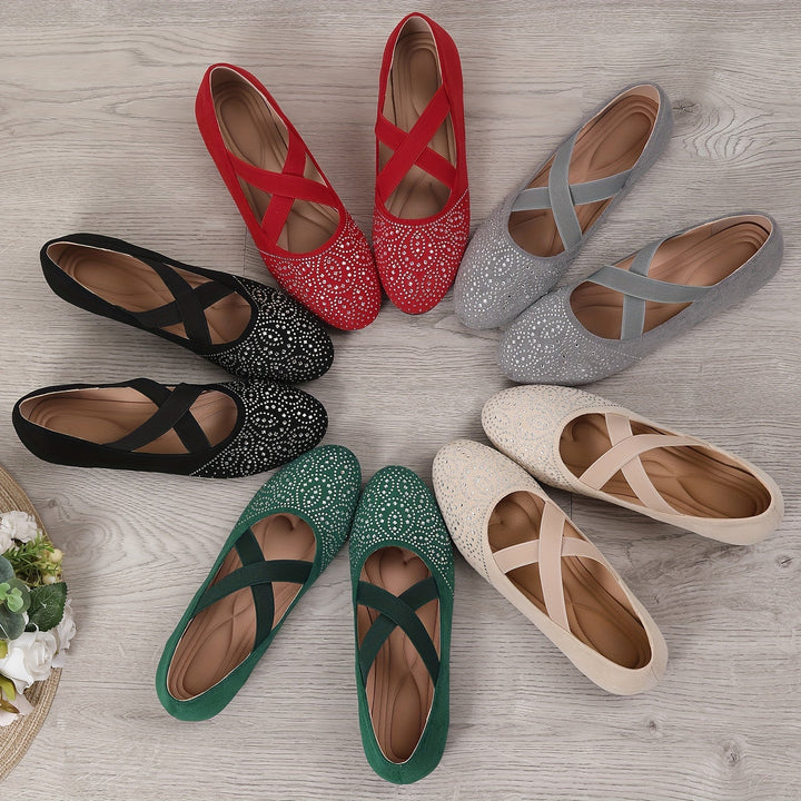 Levoire | Ballerines À Strass Avec Sangle Élastique