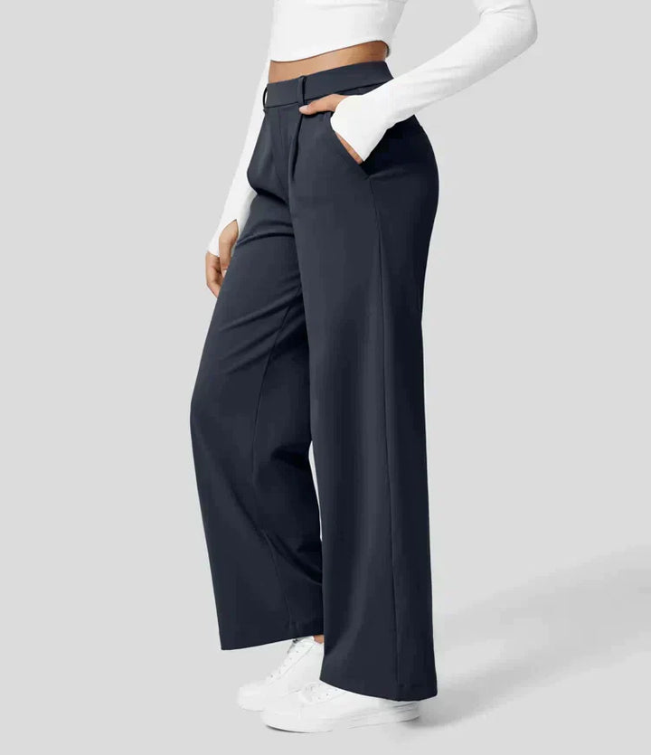 Levoire | Pantalon De Bureau En Tissu À Jambe Large Bleu