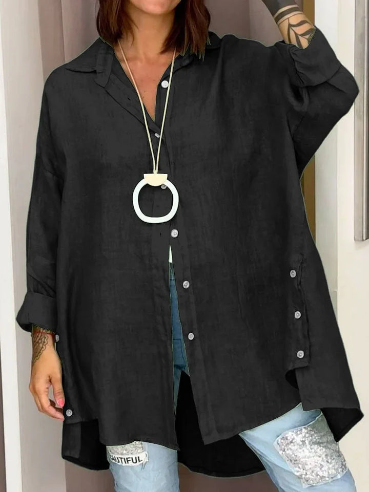 Levoire | Chemise en coton et lin Rento Noir