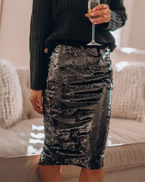 Levoire | Jupe À Paillettes Mode Noir