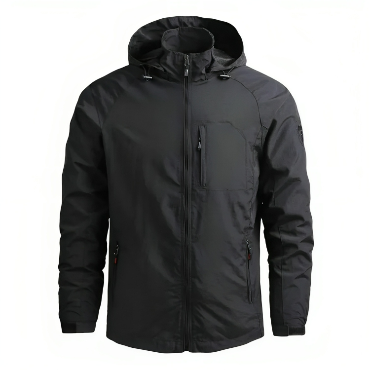 Levoire | Veste Imperméable Coupe-Vent Avec Capuche Pour Hommes Noir