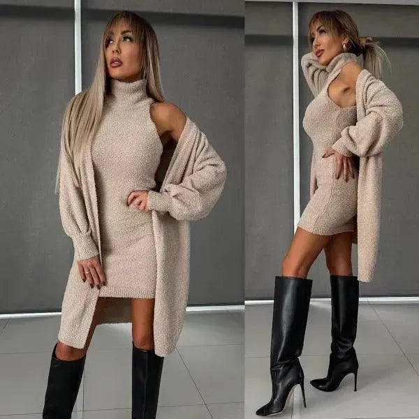 Levoire | Robe pour femmes avec veste Chameau