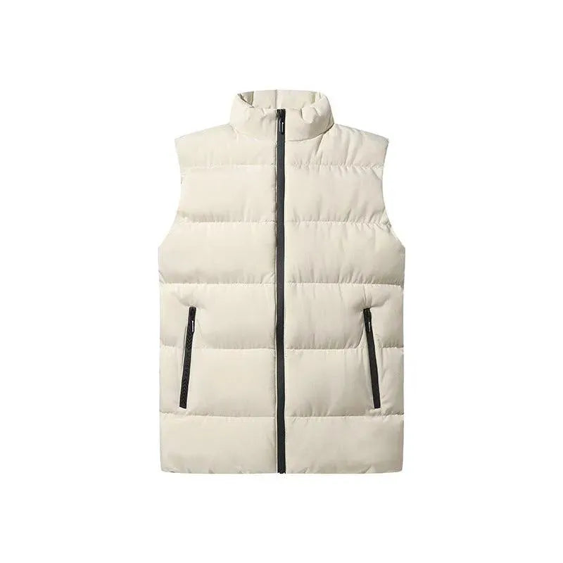Levoire | Gilet pour hommes sans mélange avec fermeture éclair Khaki