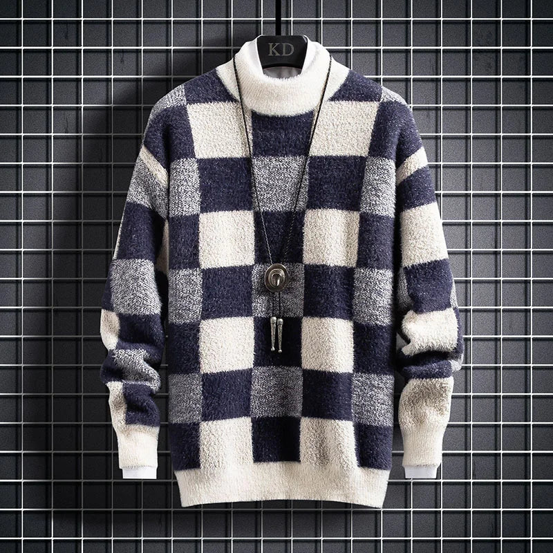 Levoire | Pull Homme À Col Rond Bleu