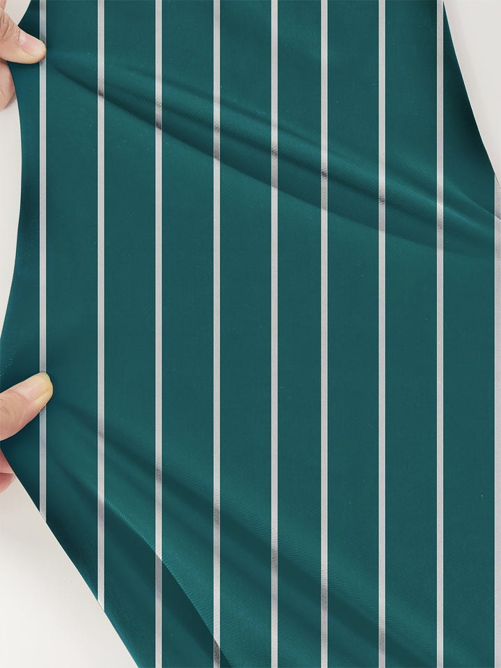 Levoire | Rétro Vert Rayé Imprimé Numérique Pantalon Homme