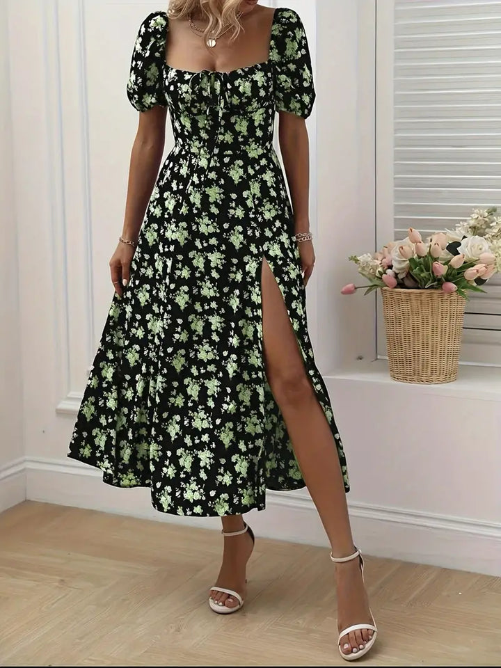 Levoire | Robe En A-Ligne Avec Imprimé Floral Et Manches Bouffantes Pour Le Printemps Et L'Été