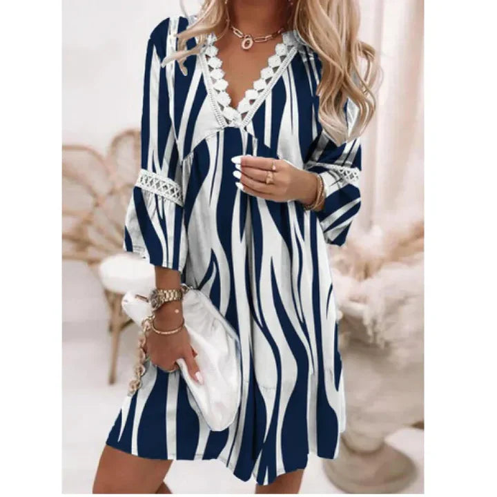 Levoire | Robes D'Été Fleuries Légères Blanc Bleu 3