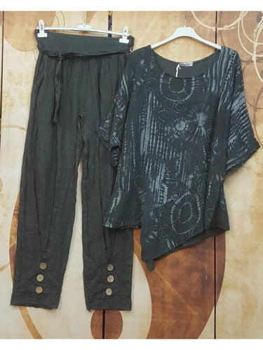 Levoire | Robe Fendue Avec Impression Et Col Rond