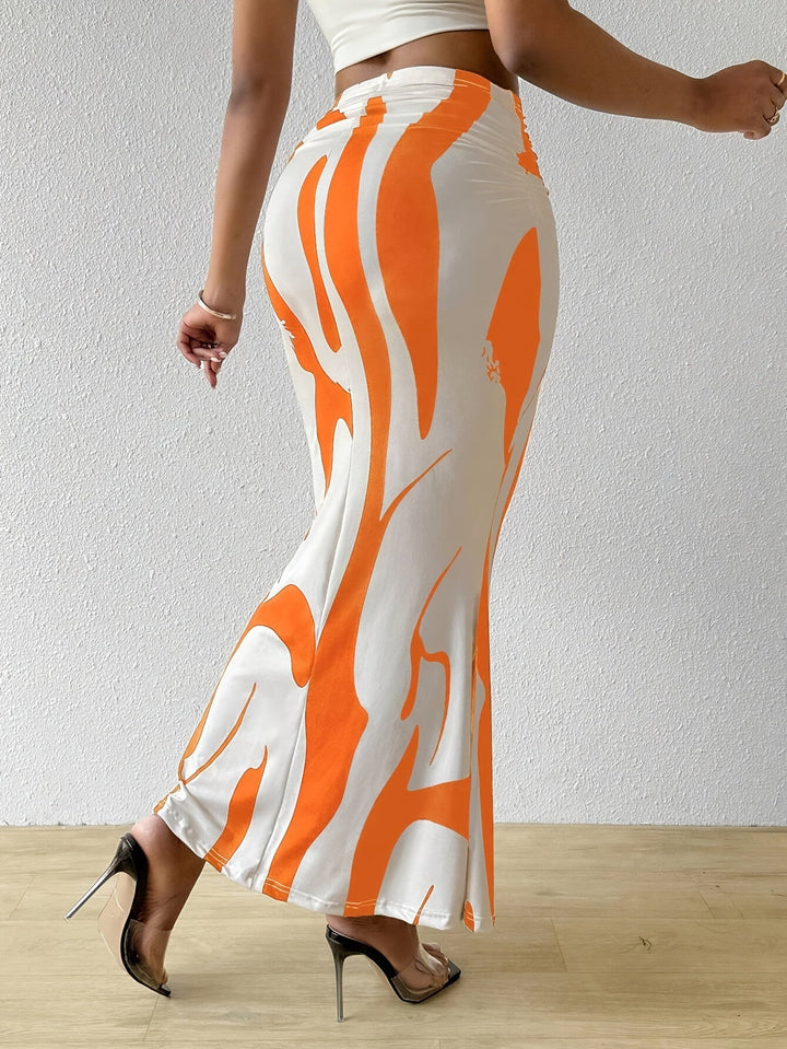 Levoire | Jupe Bodycon Taille Haute Élégante Avec Imprimé Aléatoire
