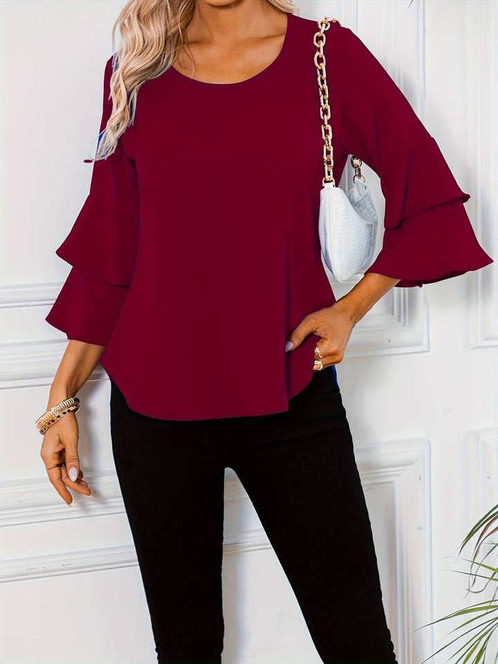 Levoire | Blouse À Encolure Ronde Et Manches Évasées