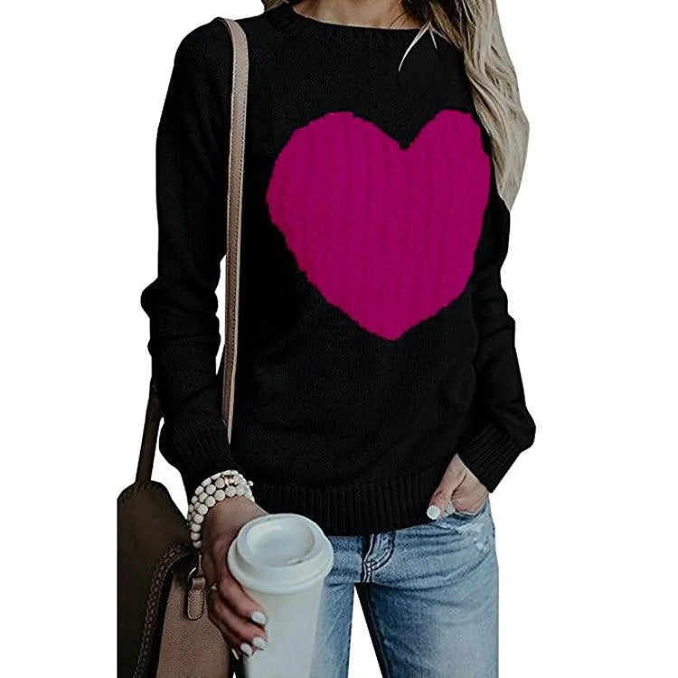 Levoire | tricot imprimé avec coeur Roses noires rouges