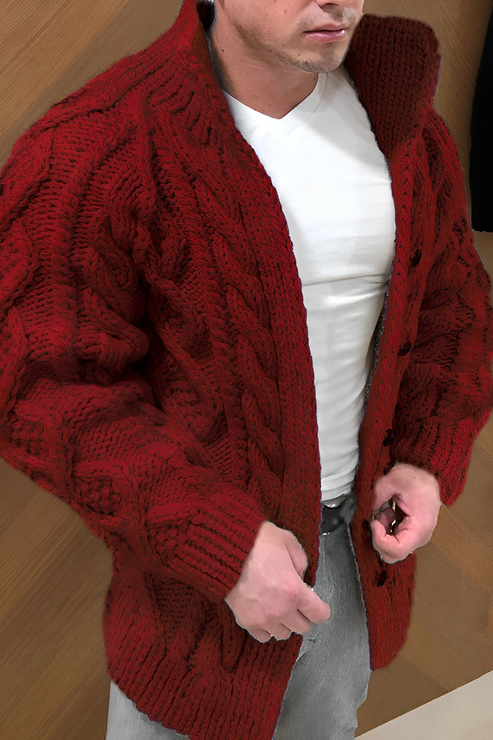 Gilet en tricot chaud avec motif en torsades