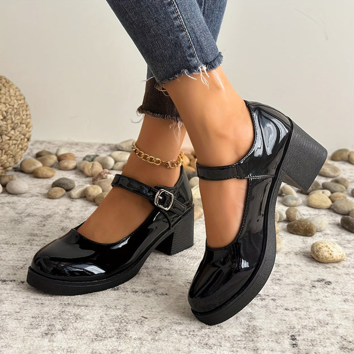 Levoire | Élégantes Chaussures Mary Jane Avec Un Talon Confortable Noir