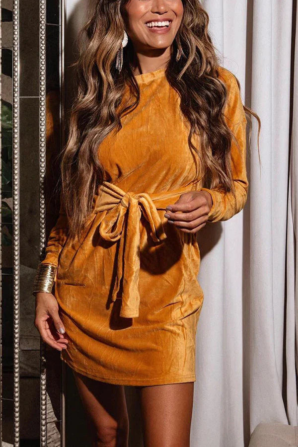 Levoire | Robe mini à col rond Jaune
