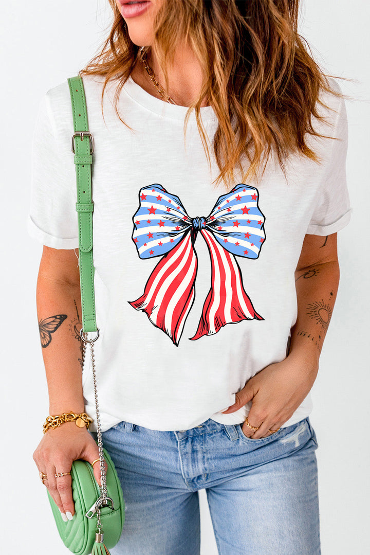 Levoire | Arc Graphique Col Rond T-shirt à Manches Courtes Blanc