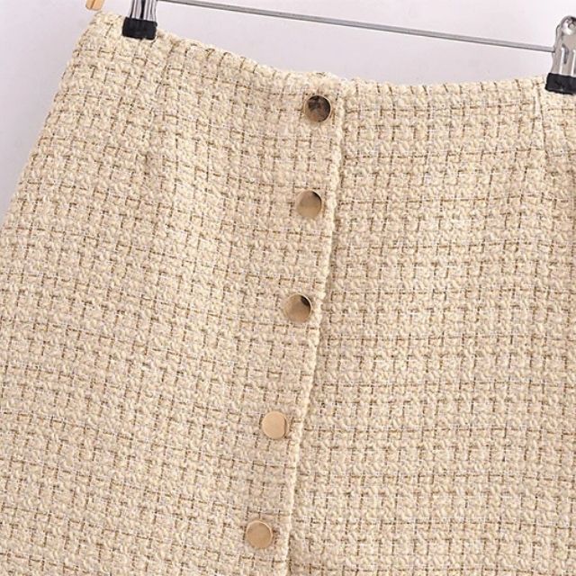 Levoire | Jupes en tweed en A avec boutonnière