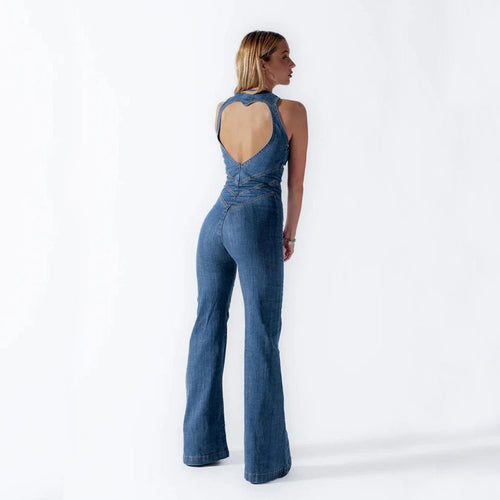 Levoire | Salopette En Denim Avec Détail De Fermeture Éclair Pour Femmes
