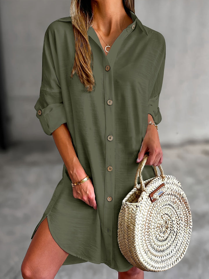 Levoire | Non Fusionné Chemise À Col Décontractée Robe À Boutons Et À Manches Longues