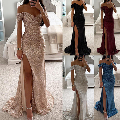Levoire | Robe De Soire En Paillettes Avec Fente