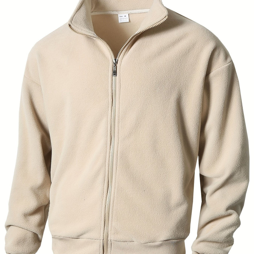 Levoire | Veste En Fleece Pour Hommes Avec Fermeture Éclair Beige