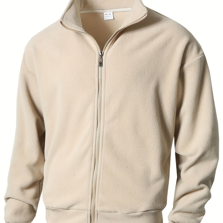 Levoire | Veste En Fleece Pour Hommes Avec Fermeture Éclair Beige