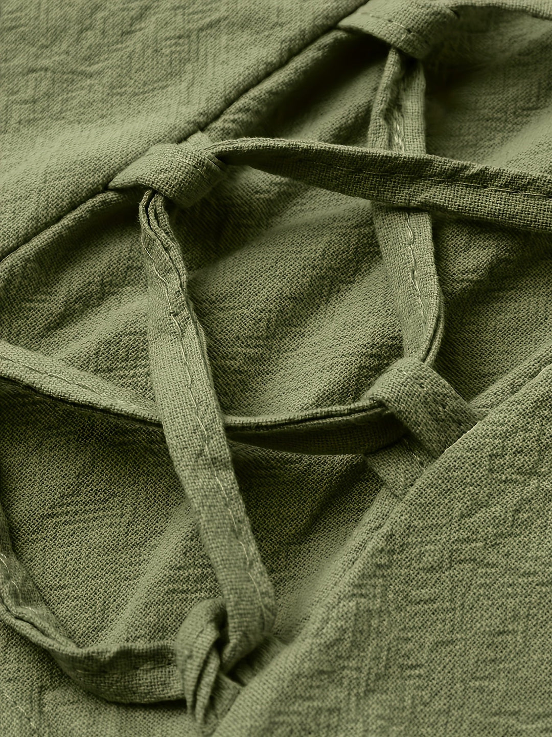 Levoire | Homme Coton Lin Mélange Bande De Publication Et Pantalon Harem