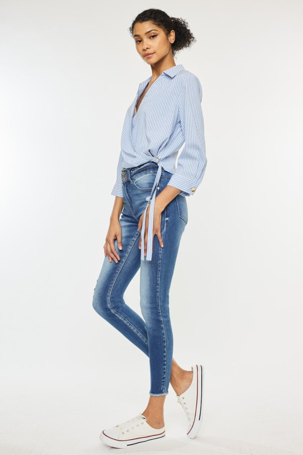 Levoire | Jean Skinny En Denim Raidoilla