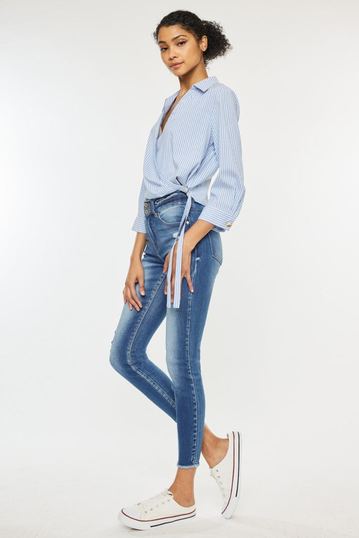 Levoire | Jean Skinny En Denim Raidoilla