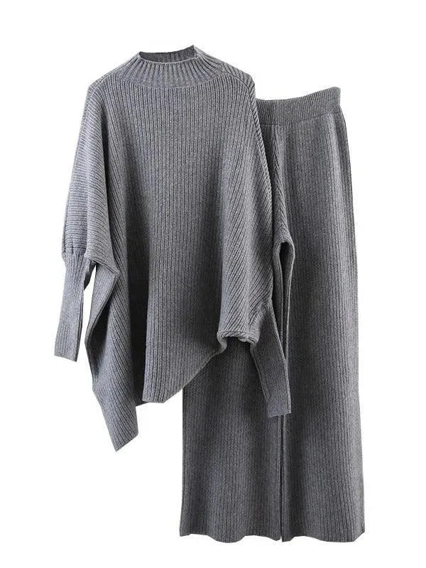Levoire | Robe femme avec des pantalons larges coupés, taille haute tricot