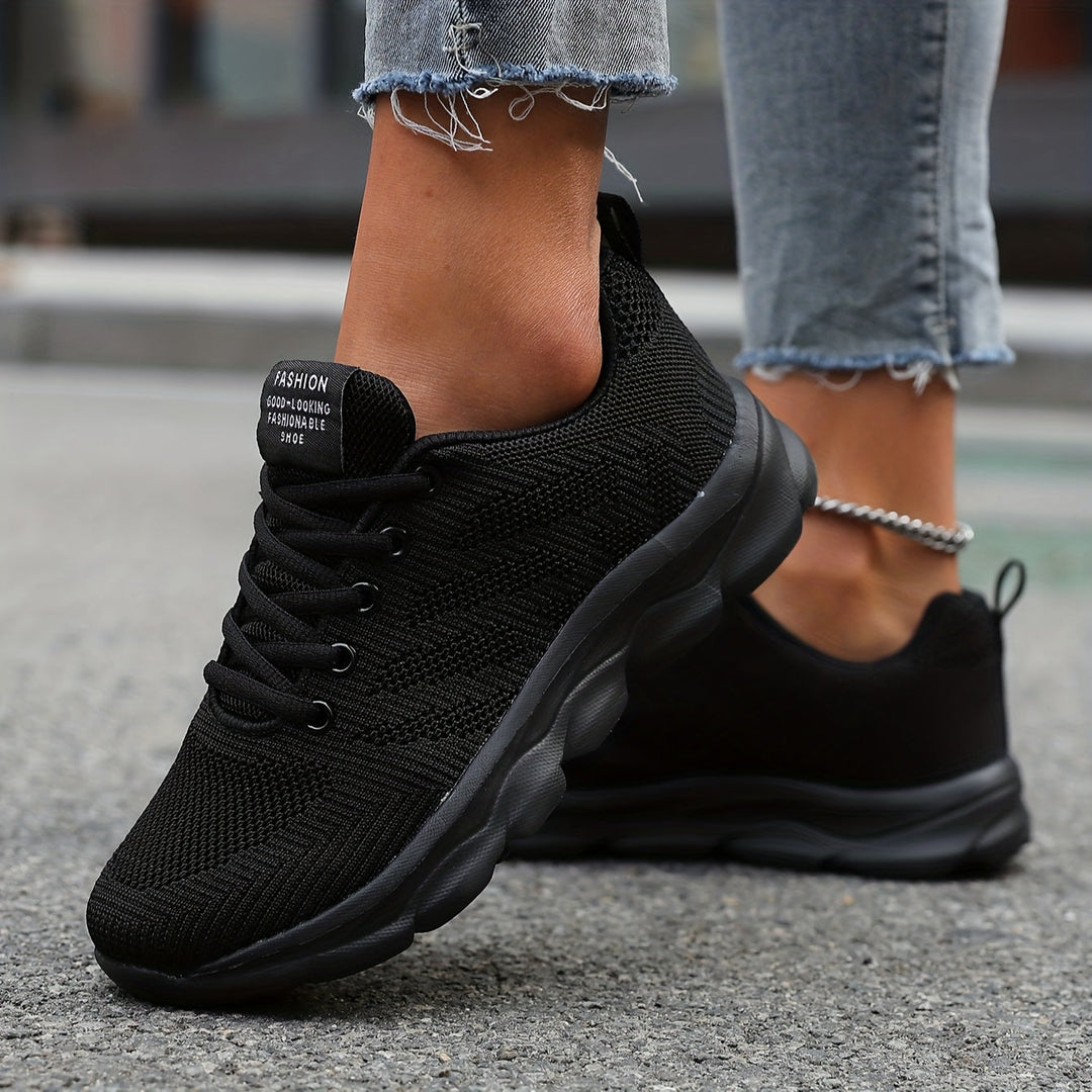 Levoire | Respirant Tricoté Femme Baskets Noir