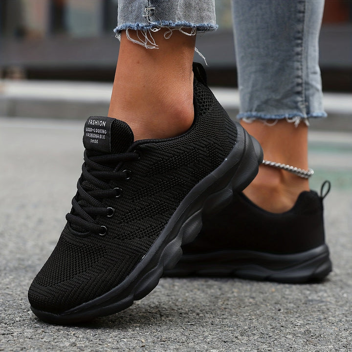 Levoire | Respirant Tricoté Femme Baskets Noir