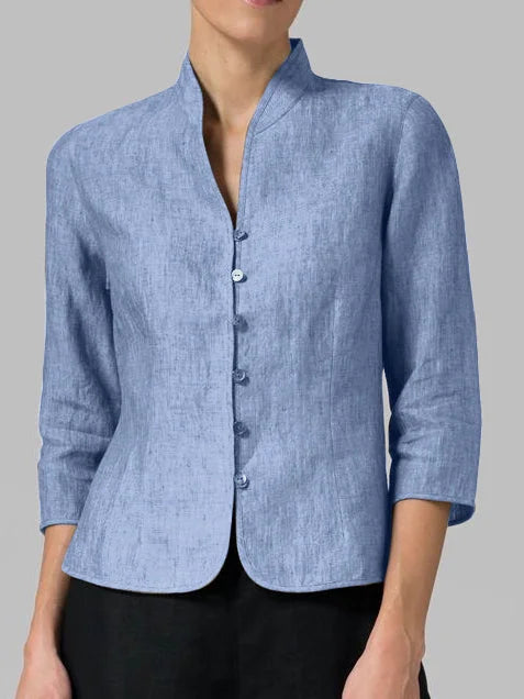 Levoire | Blouse Classique Pour Femme Avec Boutons Bleu