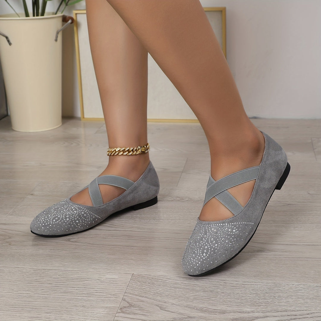 Levoire | Ballerines À Strass Avec Sangle Élastique