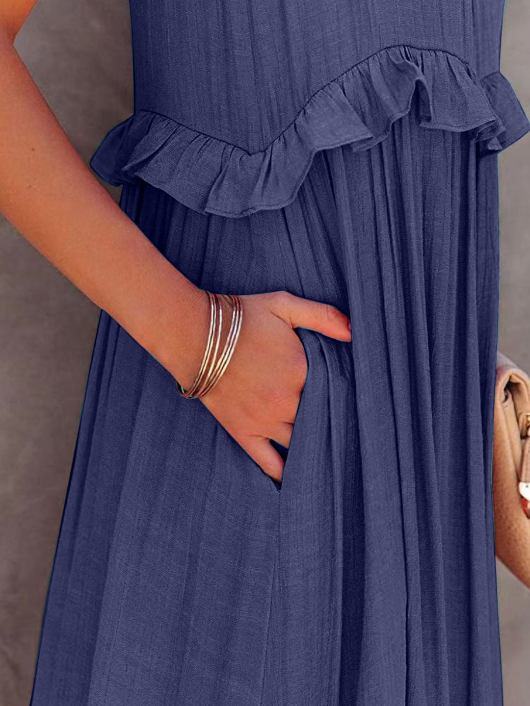 Levoire | Robe maxi sans bretelles avec volants