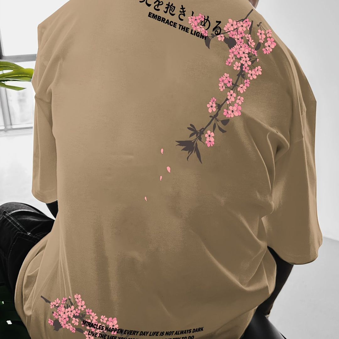 Levoire | Chemise D'Extérieur Pour Hommes Avec Motif De Fleurs De Cerisier
