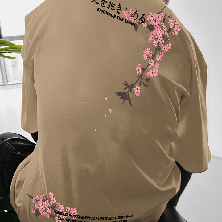 Levoire | Chemise D'Extérieur Pour Hommes Avec Motif De Fleurs De Cerisier