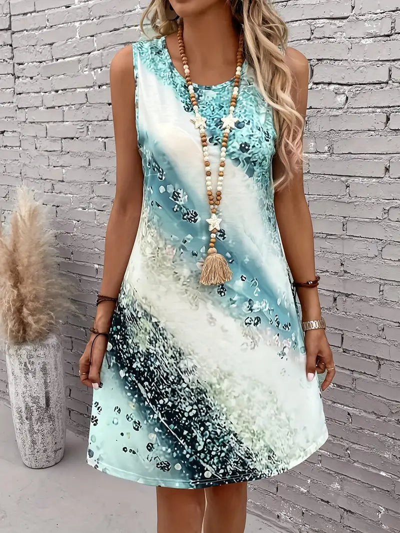 Levoire | Robe Avec Imprimé Abstrait Et Encolure Ronde