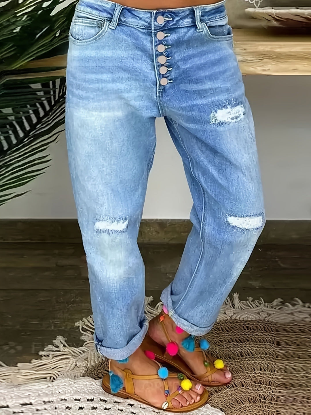 Levoire | Usé Bleu Femme Stretch Jean
