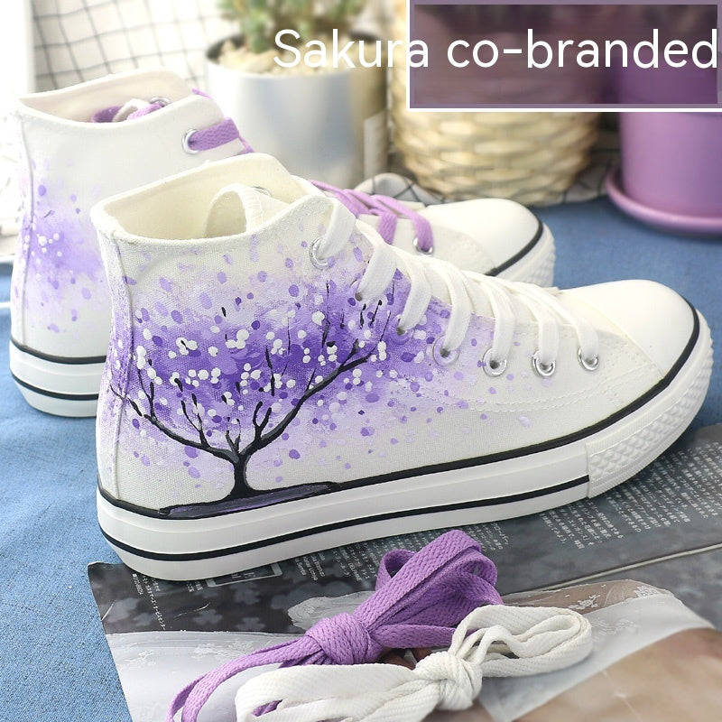 Levoire | Chaussures en toile à talons peintes à la main Kirsikankukkainen Lilas