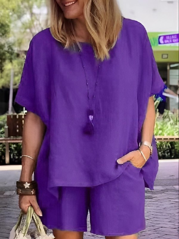 Levoire | Ensemble À Manches Courtes Confortable Lilas