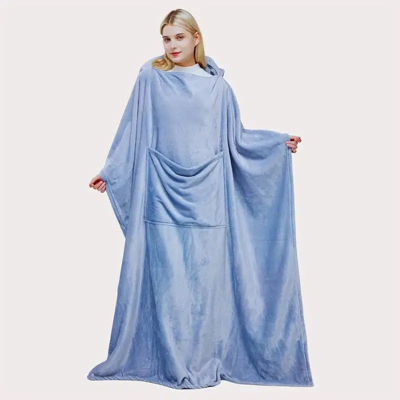 Levoire | Confort Ultime Coussin Couverture avec Grande Poche Bleu clair