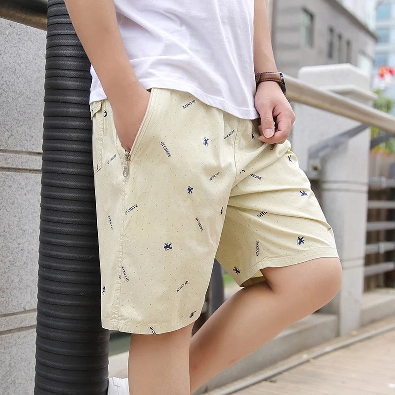 Levoire | Bleu Beige Shorts De Bain Pour Hommes Avec Poches Zippées Braun