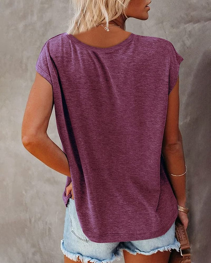 Levoire | T-Shirt En Une Couleur Uniforme Avec Un Col En V