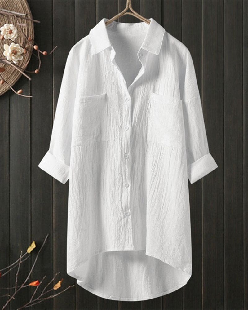 Levoire | Blouse Ample Unie Avec Manches Longues Blanc