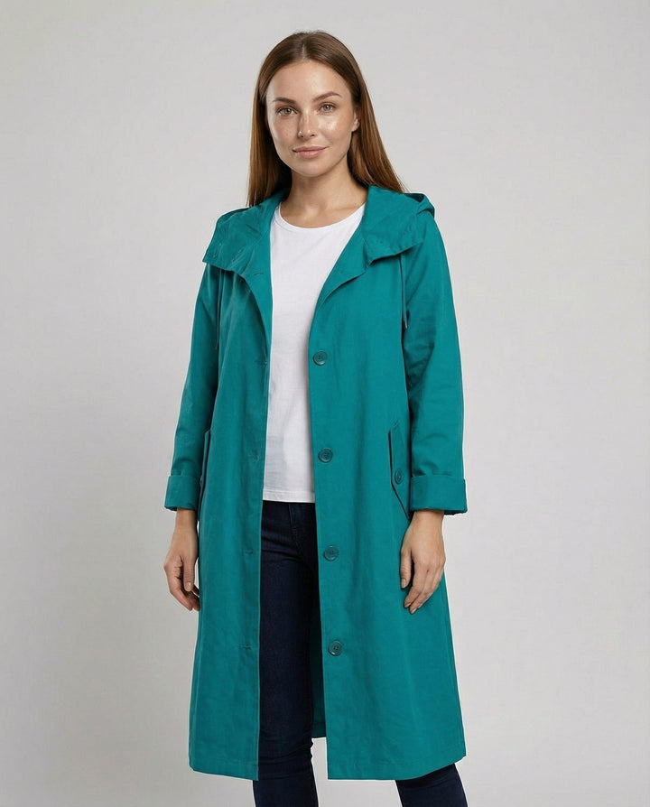 Manteau imperméable confortable pour dames avec capuche | Heidi-Mode