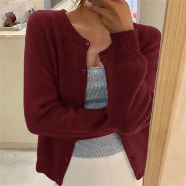 Levoire | Gilet Tricote Uni Pour Femmes, Parfait Pour Un Usage Quotidien Vin rouge Taille unique