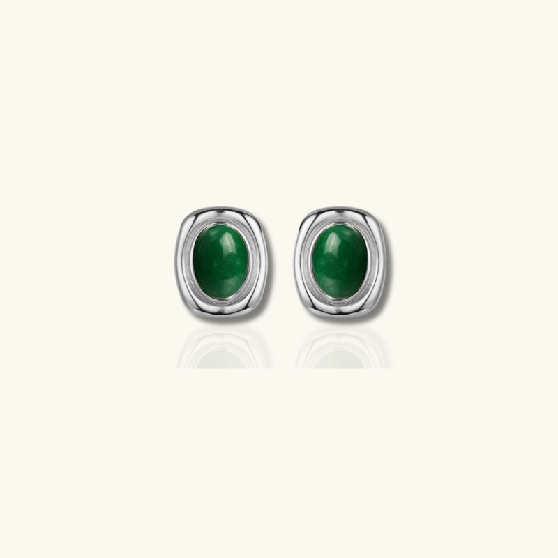 Levoire | Boucles D'Oreilles Viininkorjuu En Pierre Précieuse Argent Vert