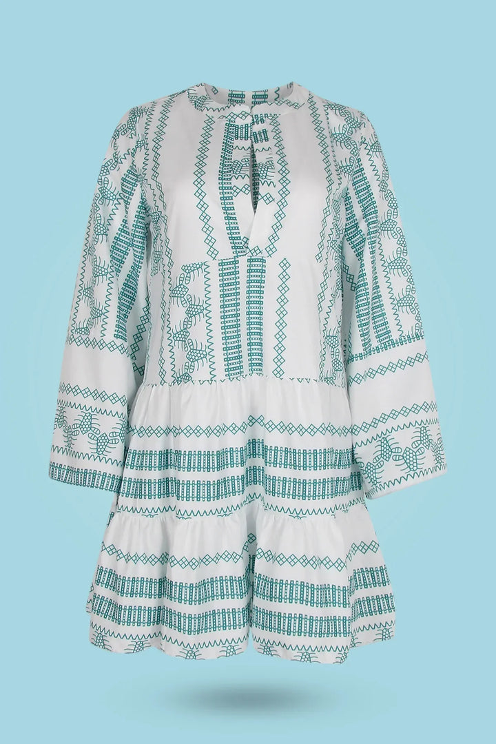 Levoire | V Neck Dress With Short Sleeves