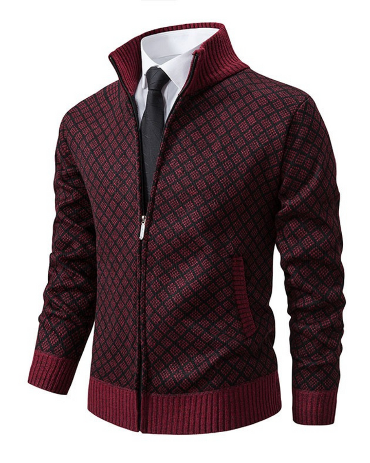 Levoire | Slim Fit Veste à manches longues avec fermeture éclair Rot